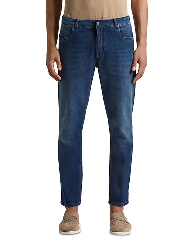 Regular Fit Washed Jeans Blue