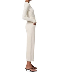 Lyra High Rise Crop Wide Leg Jeans Almondette