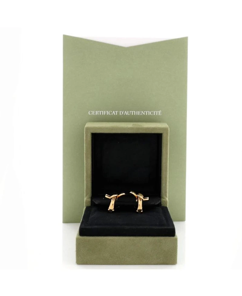 Large Frivole Stud Earrings 18K Gold with Diamonds
