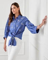 Embellished Tie Front Shirt