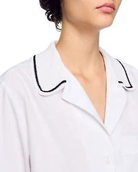Crochet Collar Shirt