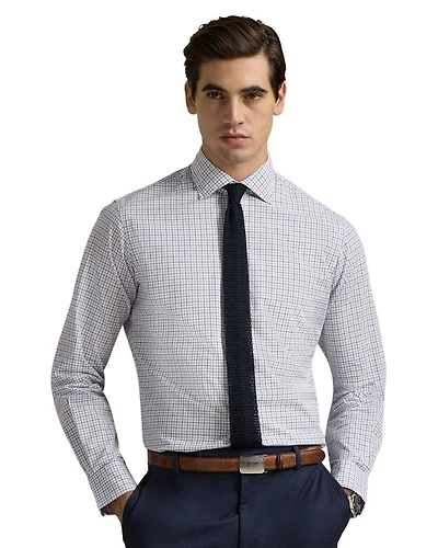 Cotton Classic Fit Long Sleeve Tattersall Poplin Shirt
