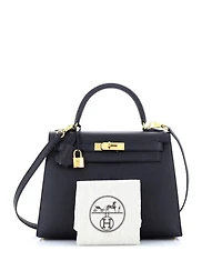 Kelly 28 Handbag Black Epsom with Gold Hardware