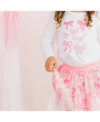 Coquette Bow Doodle Long Sleeve Shirt - Little Kid