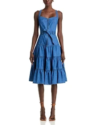 Denim Tiered Dress - Exclusive