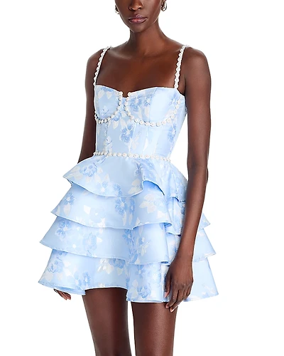 V. Chapman Luciana Embellished Mini Dress