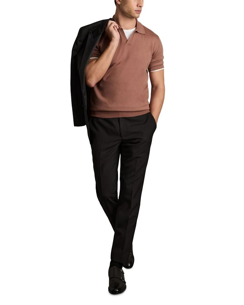 Duchie Short Sleeve Open Collar Merino Wool Polo