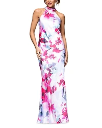 Aqua Floral Gown - Exclusive