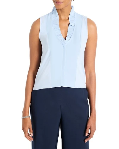 Ruffled V Neck Tank Top