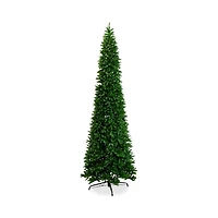 14' Artificial Slim Green Mountain Pine Christmas Tree with 1600 Warm White LED Lights and 4660 Branches
