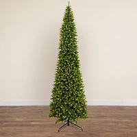 15' Artificial Slim Green Mountain Pine Christmas Tree with 1900 Warm White LED Lights and 5460 Branches