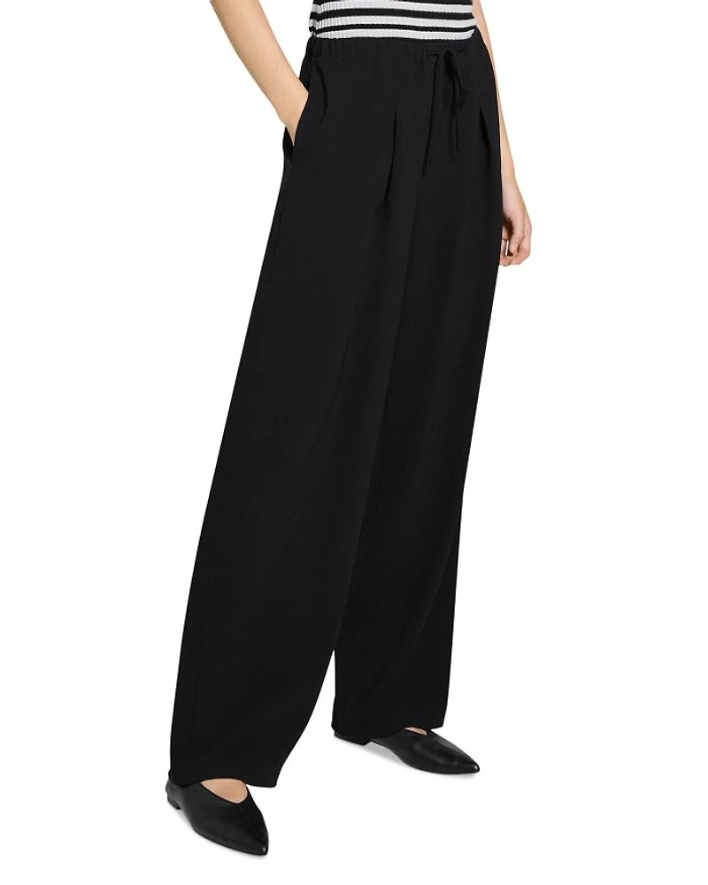 Pleated Drawstring Pants
