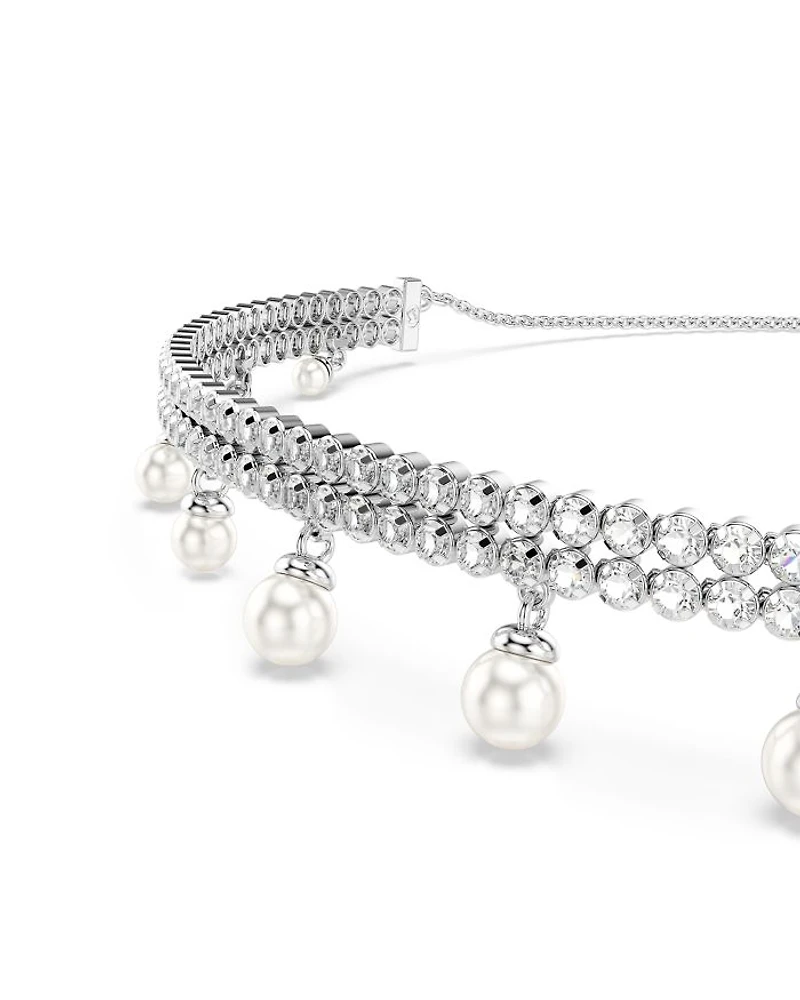 Ariana Grande Imitation Pearl & Crystal Dangle Choker Necklace, 11.75-16.5"