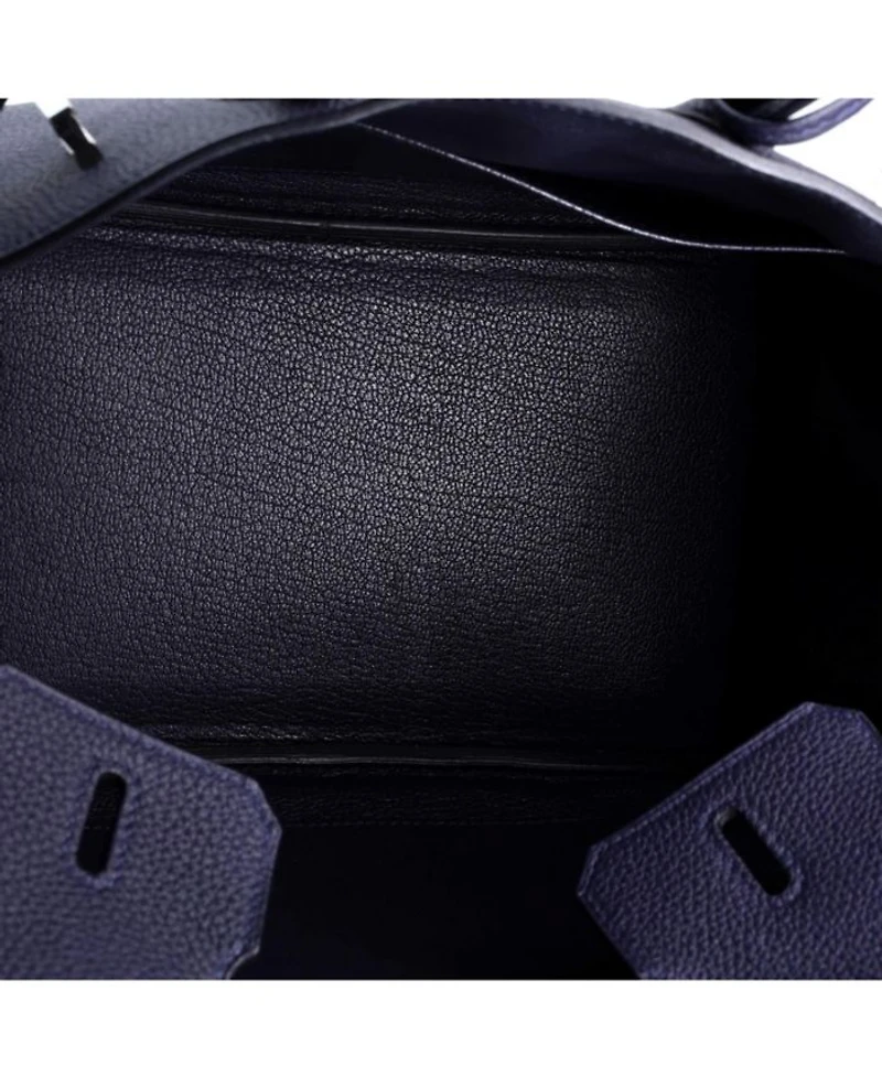 Birkin 25 Handbag Blue Togo with Palladium Hardware