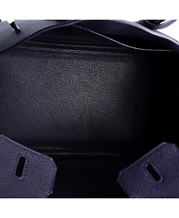 Birkin 25 Handbag Blue Togo with Palladium Hardware