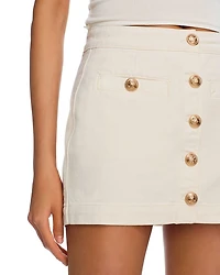 Button Front Mini Skirt