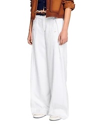 Sandro Everly Pleated Wide Leg Jeans