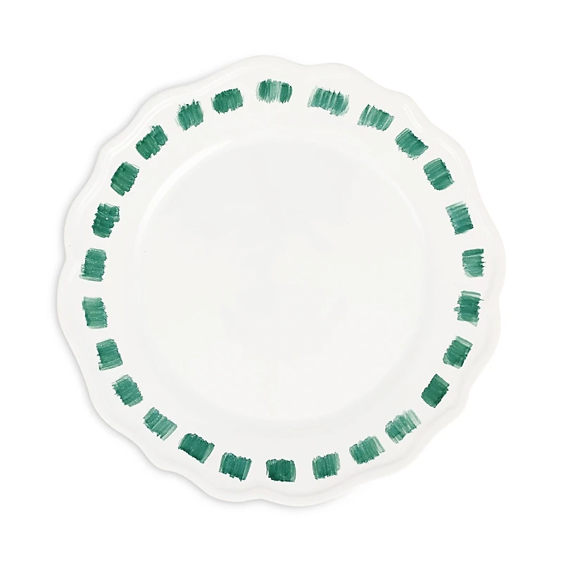 Vietri Lisbon Green Stitch Dinner Plate