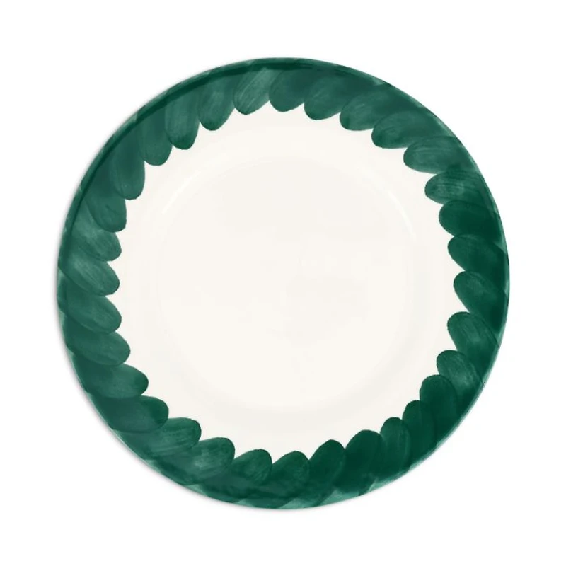 Lisbon Green Brushstroke Dinner Plate