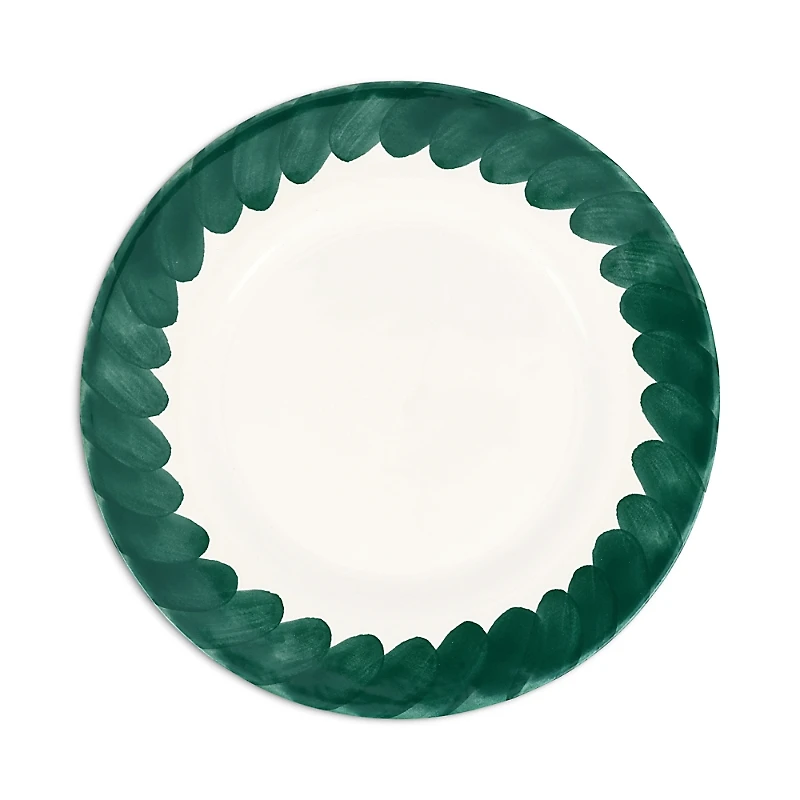 Vietri Lisbon Green Brushstroke Dinner Plate