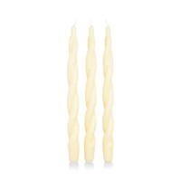 Ikome Thick Tapered Twist Candle, 3 Pack