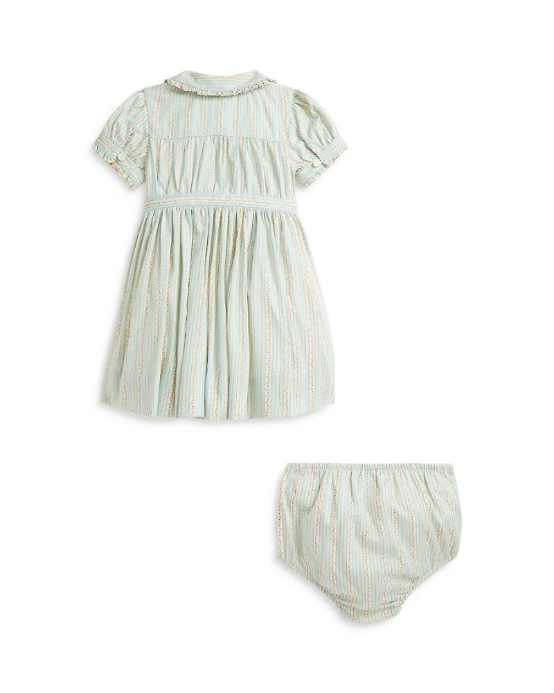 Girls' Floral Striped Dobby Dress & Bloomer - Baby
