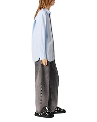 Poplin Rhinestone Shirt