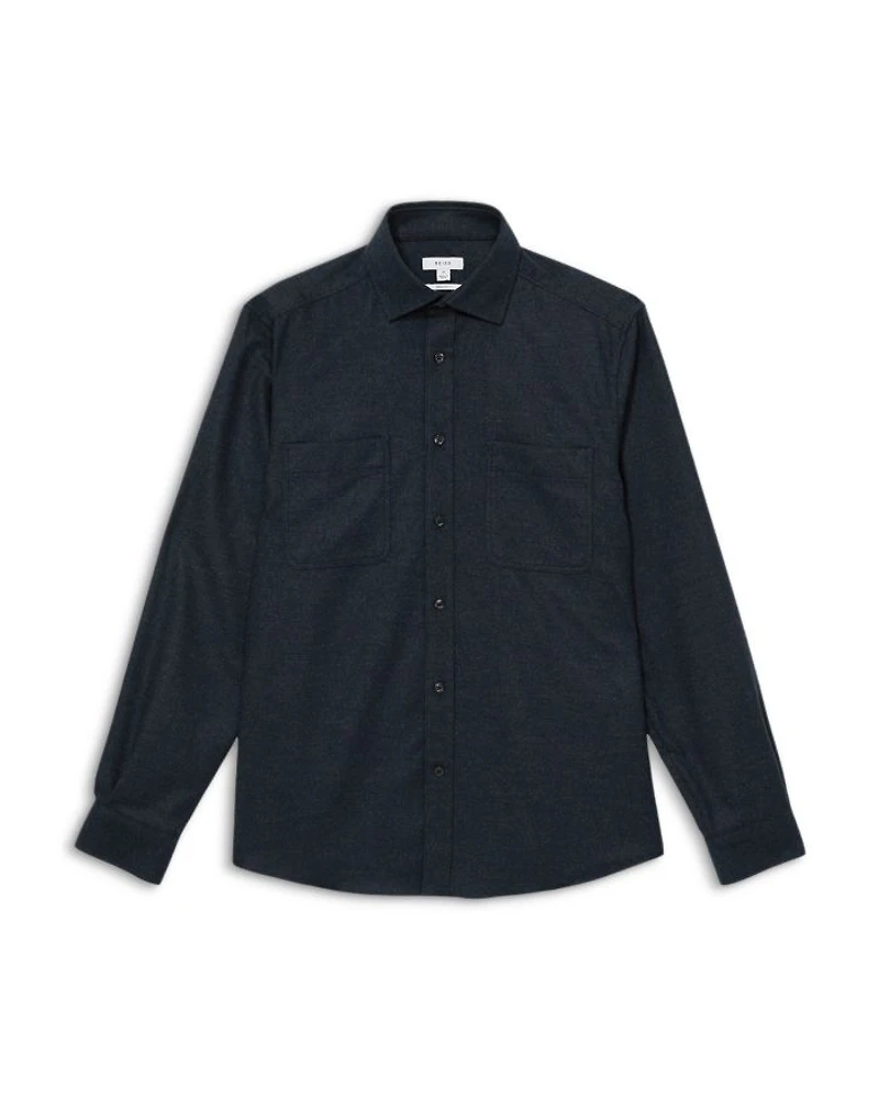 Crawford Long Sleeve Button Up Twin Pocket Overshirt