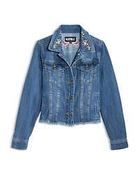 KatieJnyc Girls' Newport Embroidered Denim Jacket - Big Kid