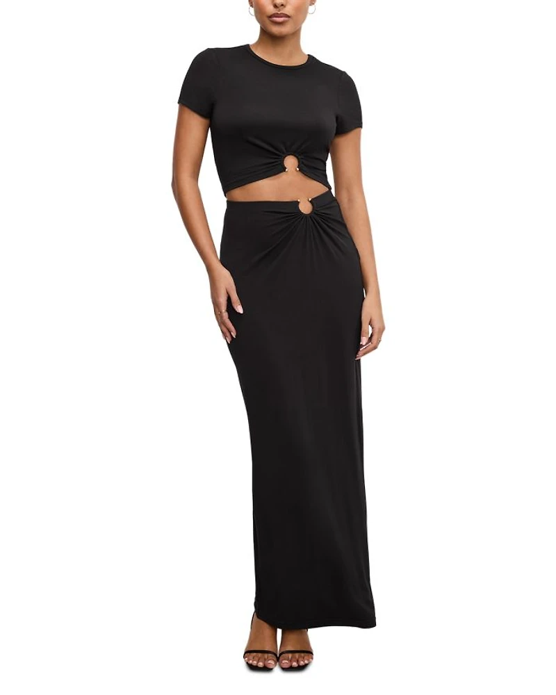 Stretch Jersey Maxi Skirt