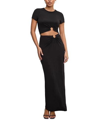 Stretch Jersey Maxi Skirt