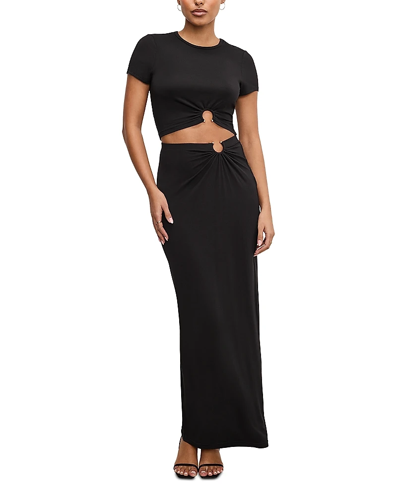 Good American Stretch Jersey Maxi Skirt