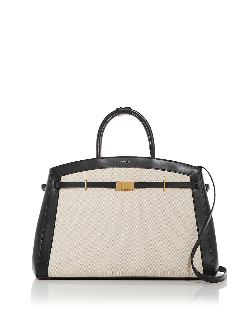 DeMellier The Hudson Canvas & Leather Top Handle Bag