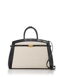 DeMellier The Hudson Canvas & Leather Top Handle Bag