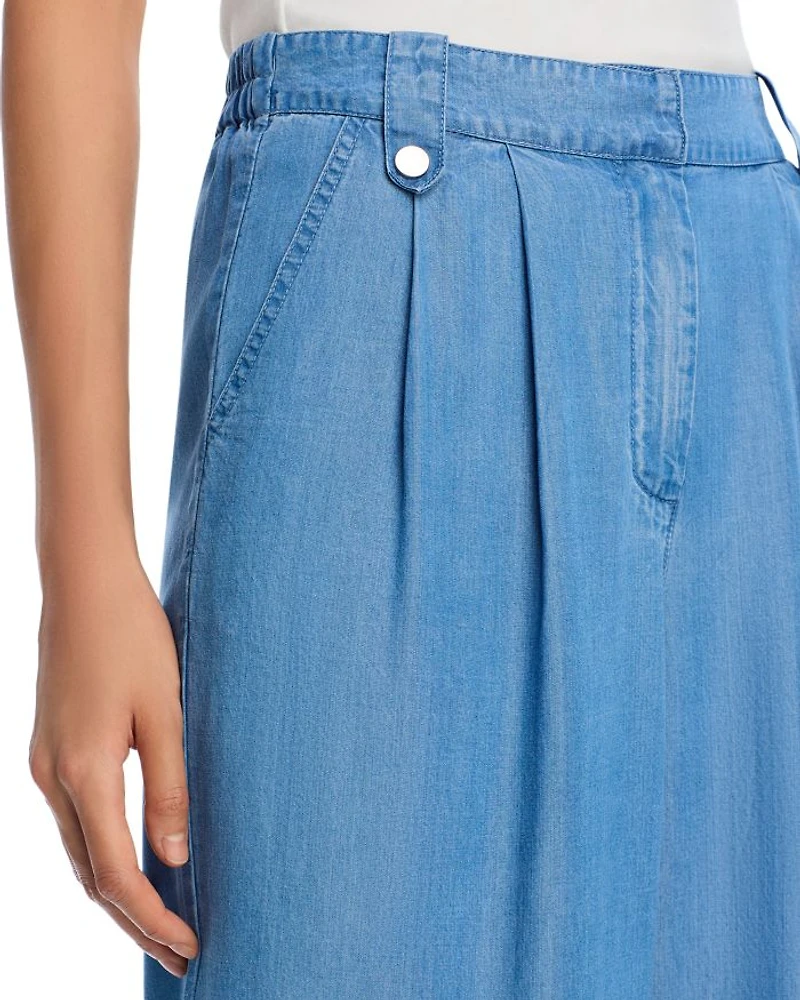 Chambray Wide Leg Pants