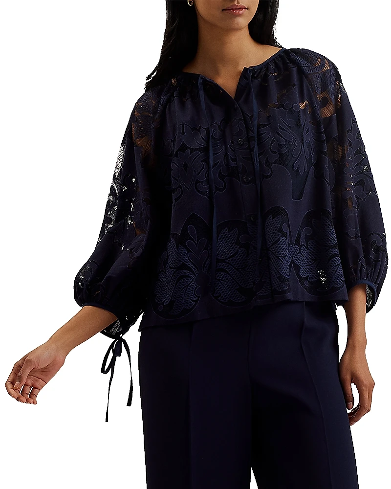Ted Baker Lace Puffed Sleeve Blouse