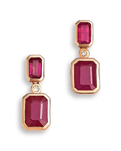 Bloomingdale's Fine Collection Ruby & Diamond Drop Earrings