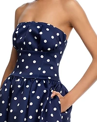 Polka Dot Satin Midi Dress