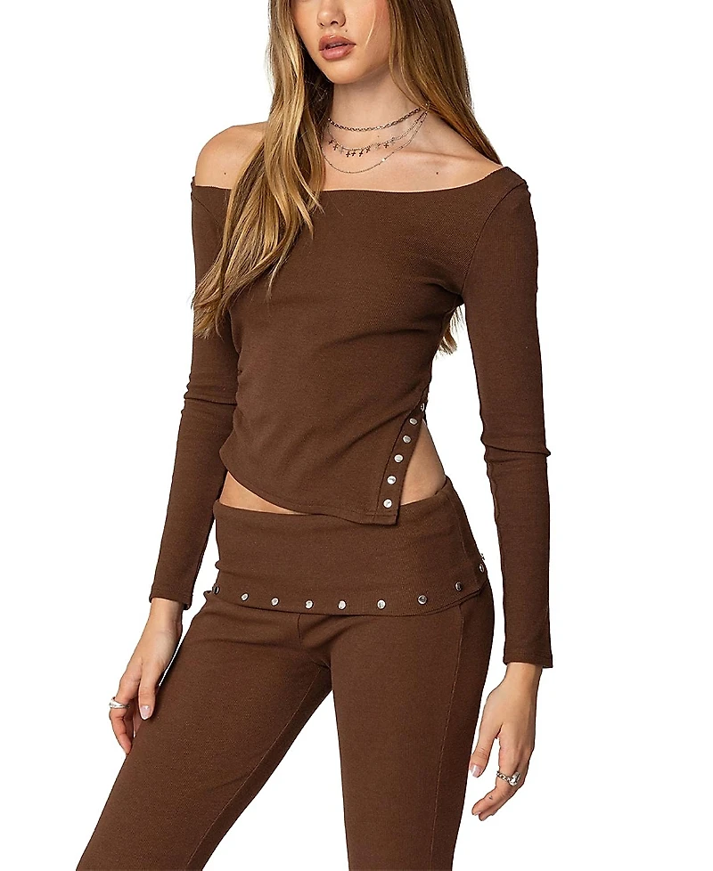 Edikted Aries Studded Asymmetric Top