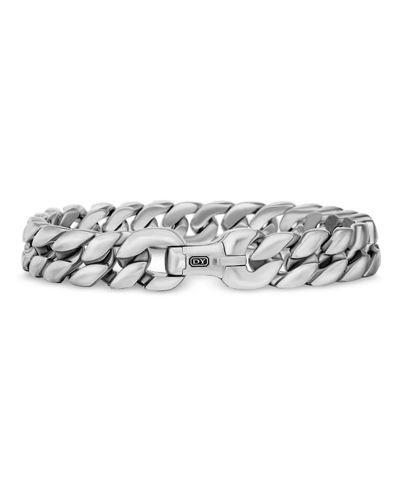 Men's Curb Chain Bracelet Sterling Silver, 11.5mm