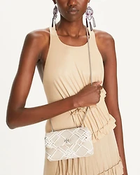 Mini Kira Woven Canvas Flap Bag