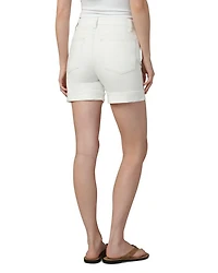 The Joey High Rise Cuffed Jean Shorts Milk