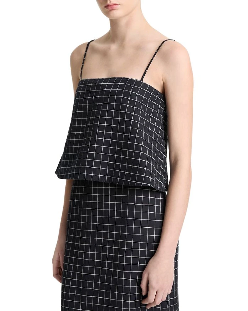Trellis Plaid Strapless Top