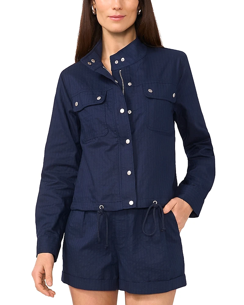 1.state Long Sleeve Snap Front Jacket