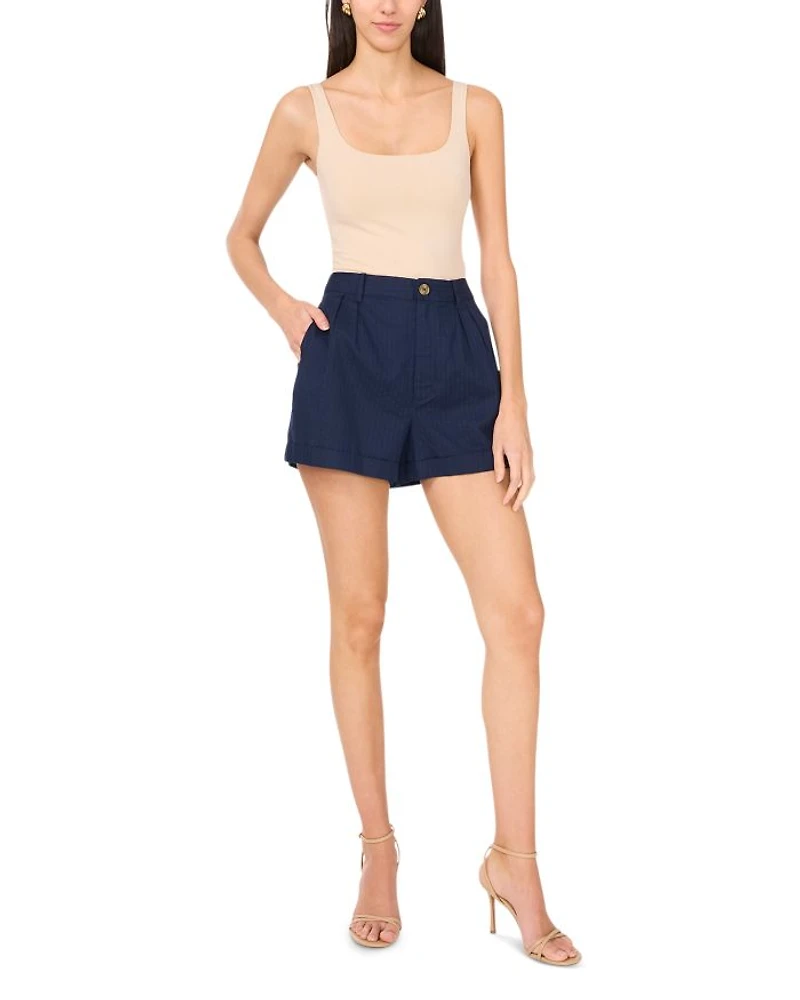 Pleated Dobby Stripe Shorts