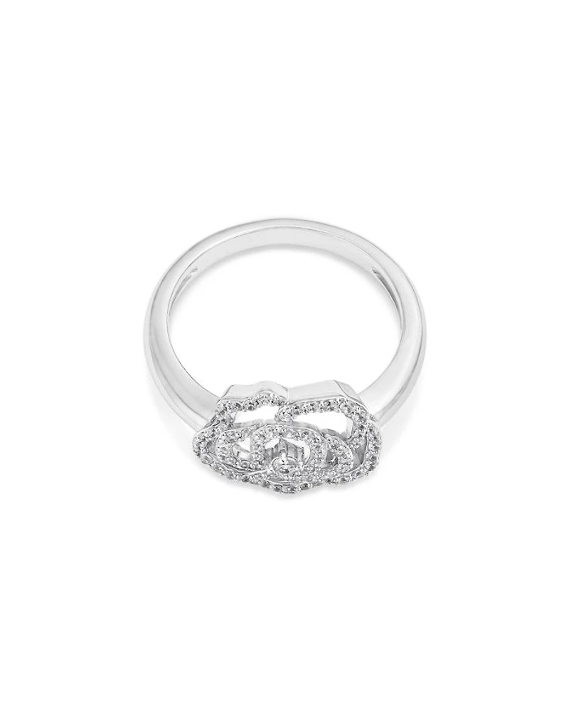 Diamond Flower Ring in 14K White Gold, 0.33 tcw