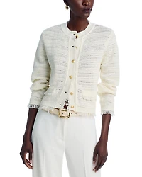 Taza Crewneck Cardigan Sweater