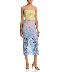 Milly Kait Trois Multi Color Lace Dress