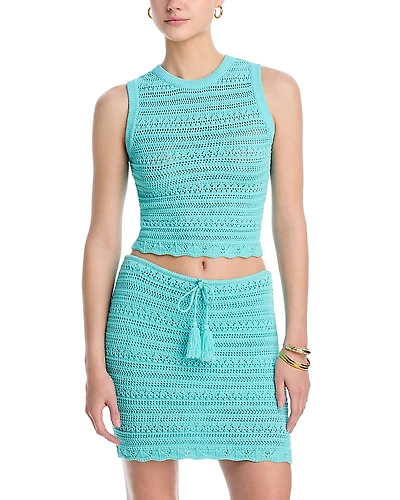 Pq Swim Cropped Crocheted Cover-Up Top - Exclusive