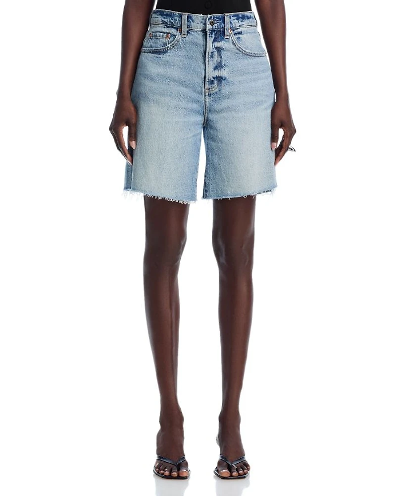 Kaylee High Rise Pinched Loose Denim Shorts